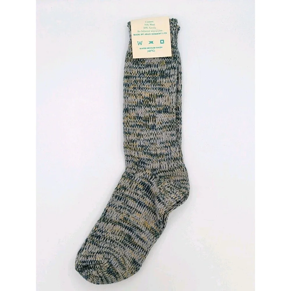Lot of 2 NEW Wool Socks Whyte Smith England Aran Hosiery Ireland Mens L
